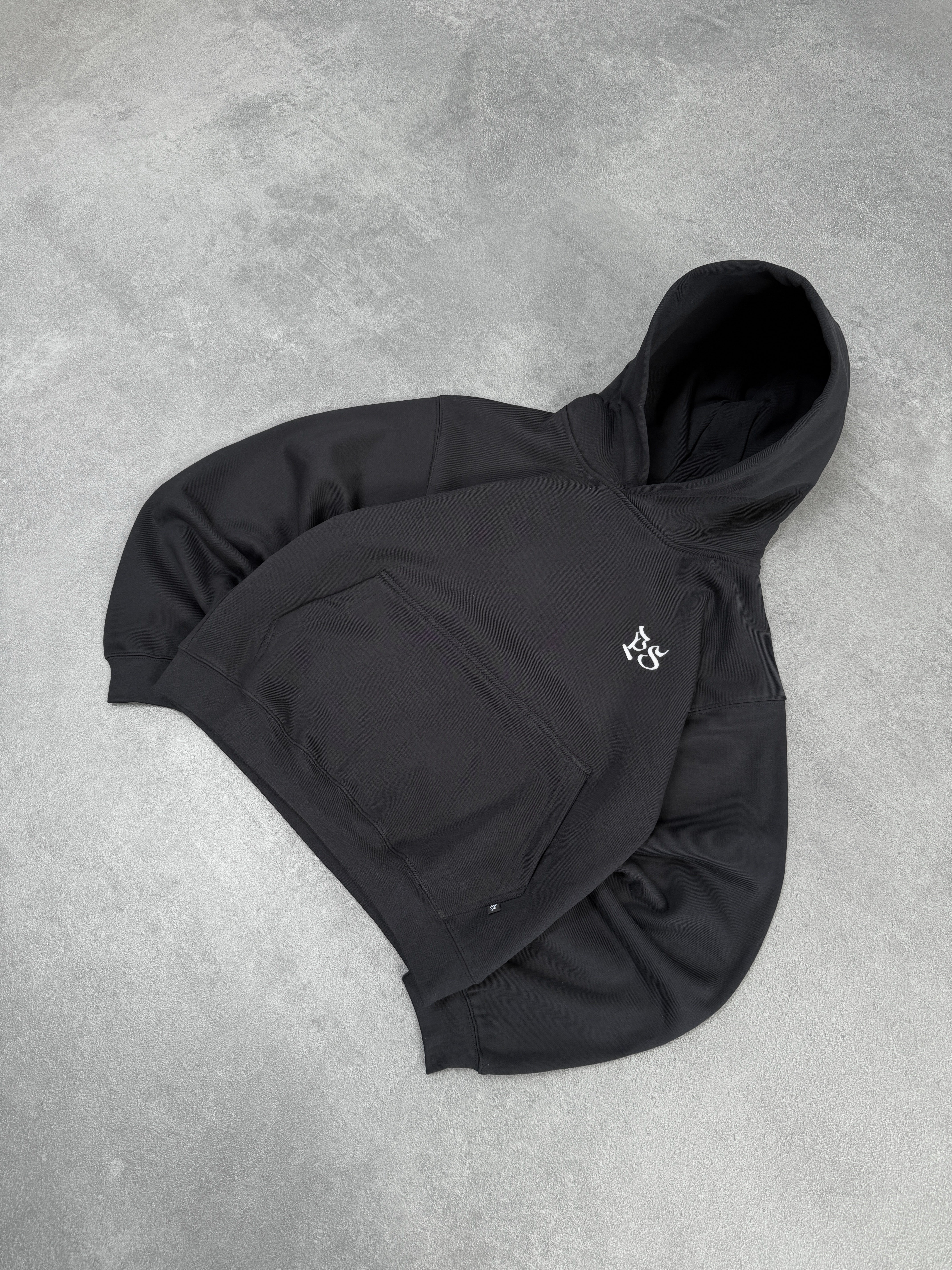 BLACK BOXY HOODIE - Image 3