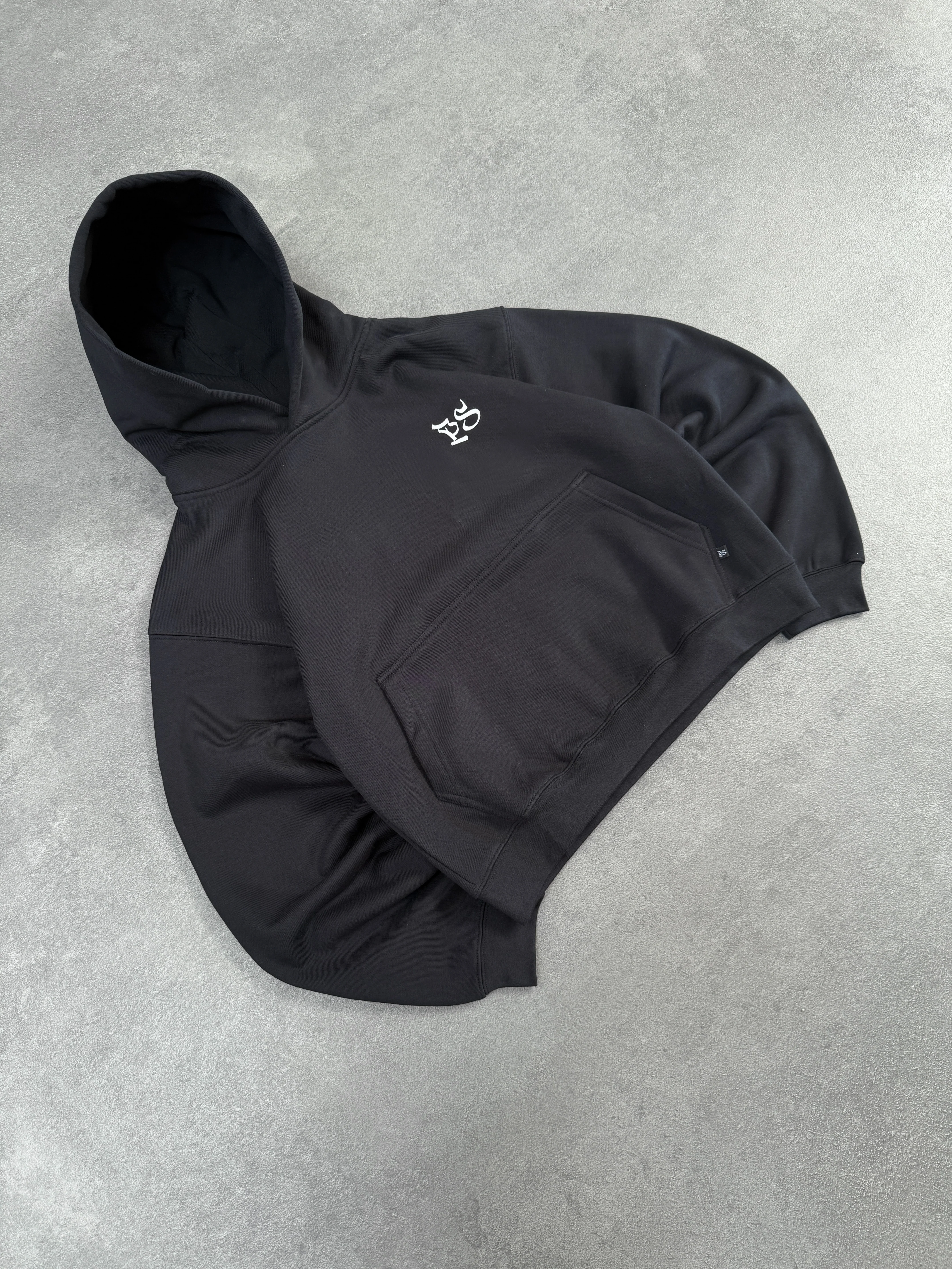 BLACK BOXY HOODIE - Image 5