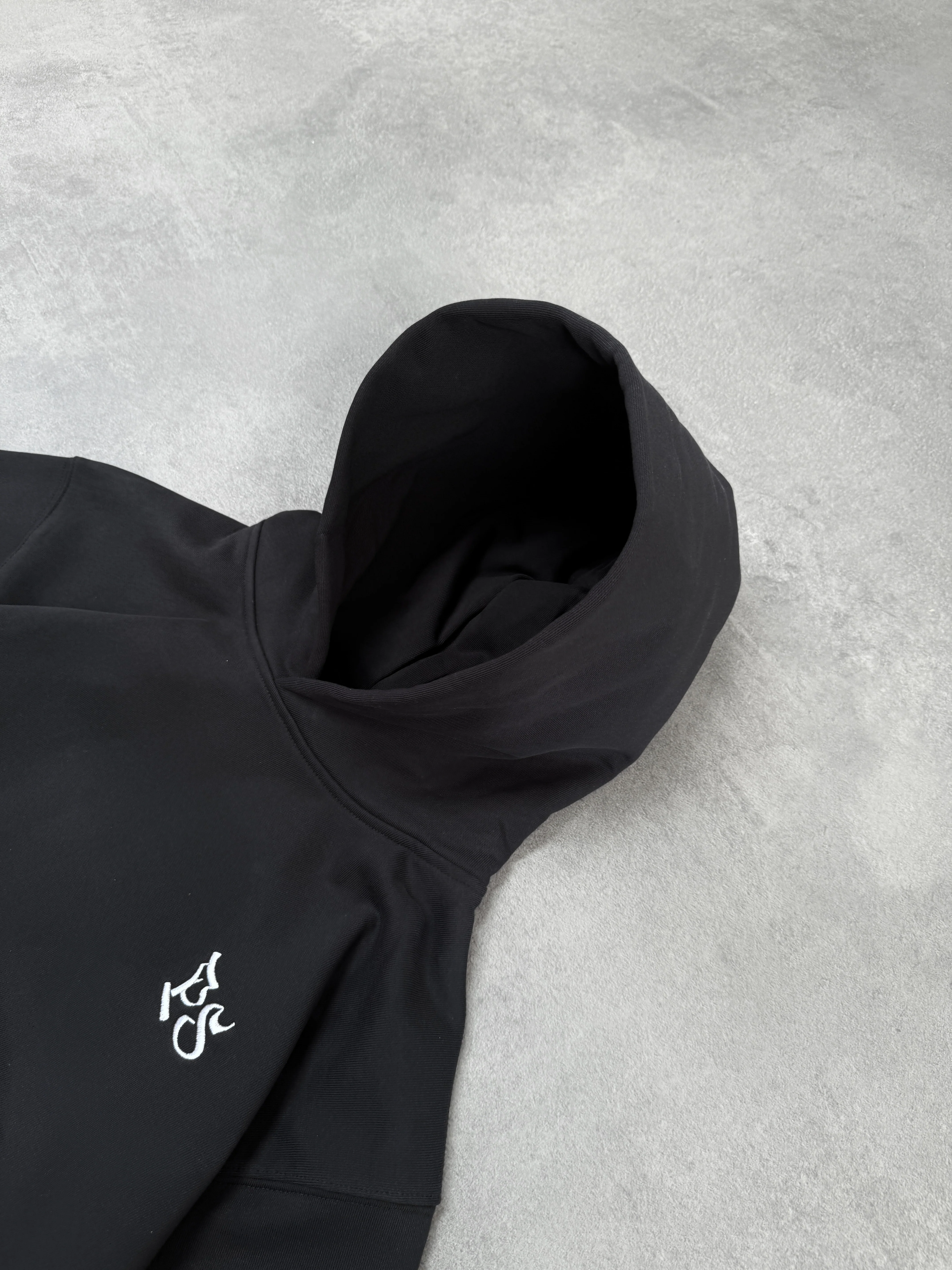 BLACK BOXY HOODIE - Image 6