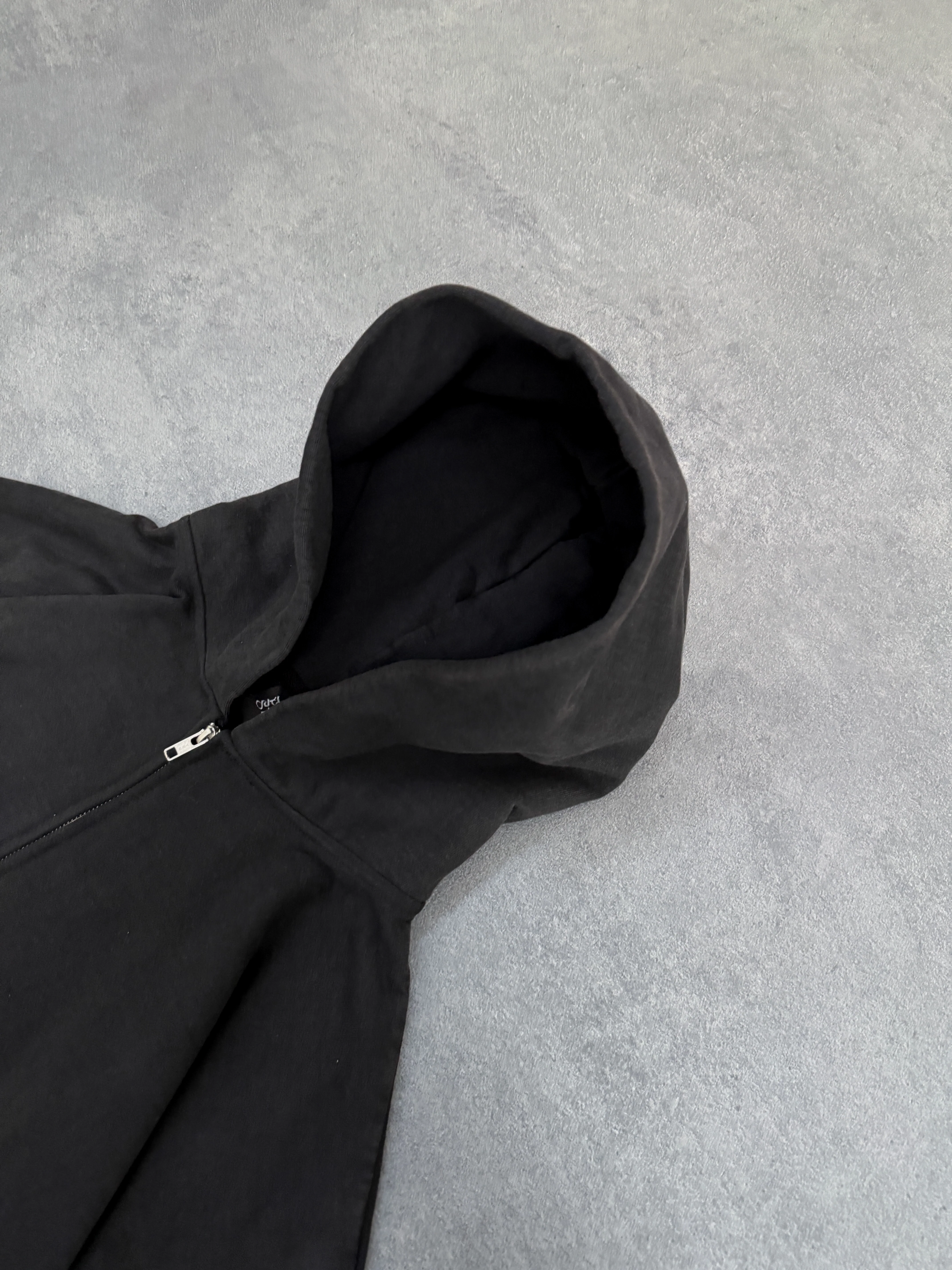 BLACK FADED ZIP-HOODIE - Image 5