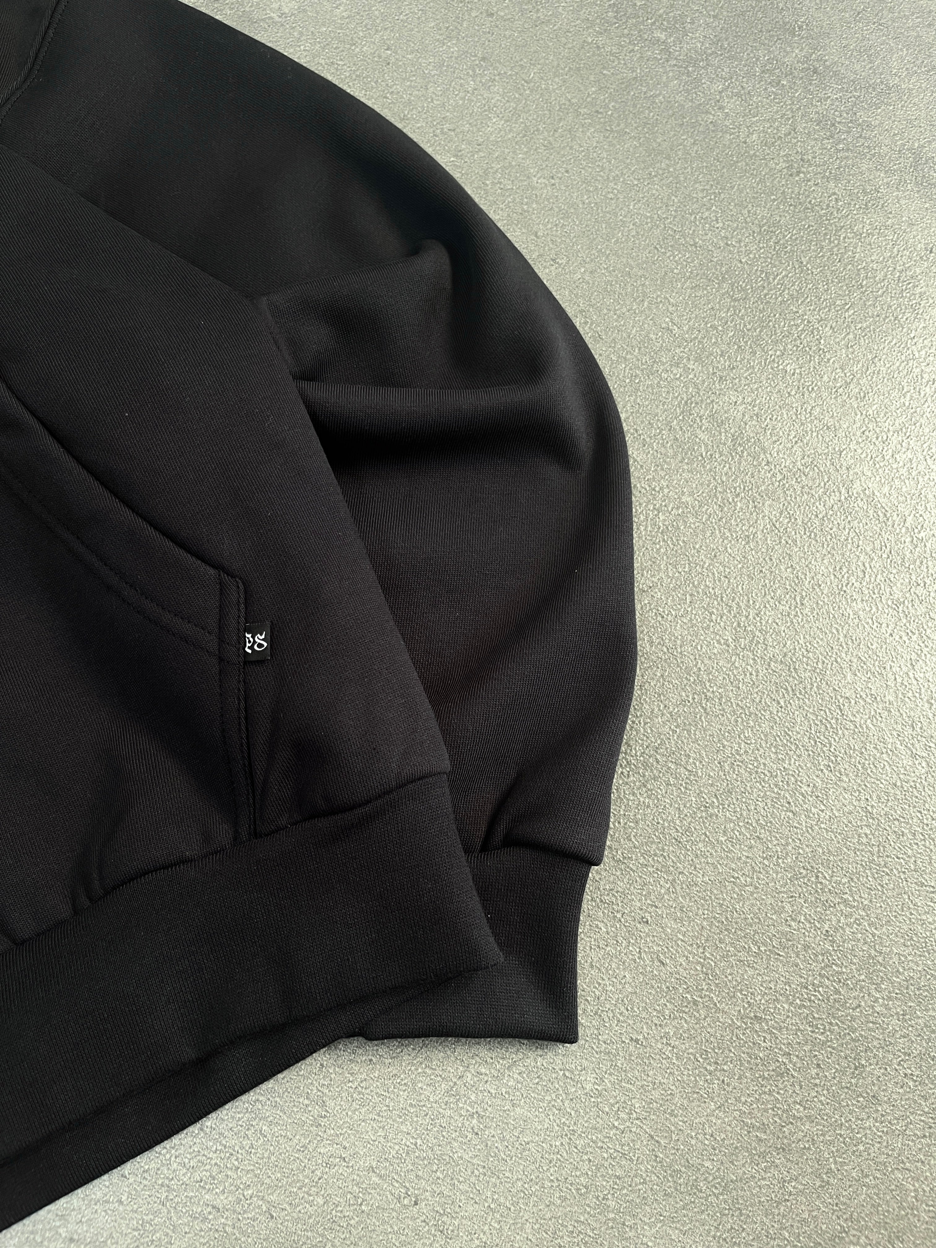 BLACK COMFY ZIP-HOODIE - Image 5