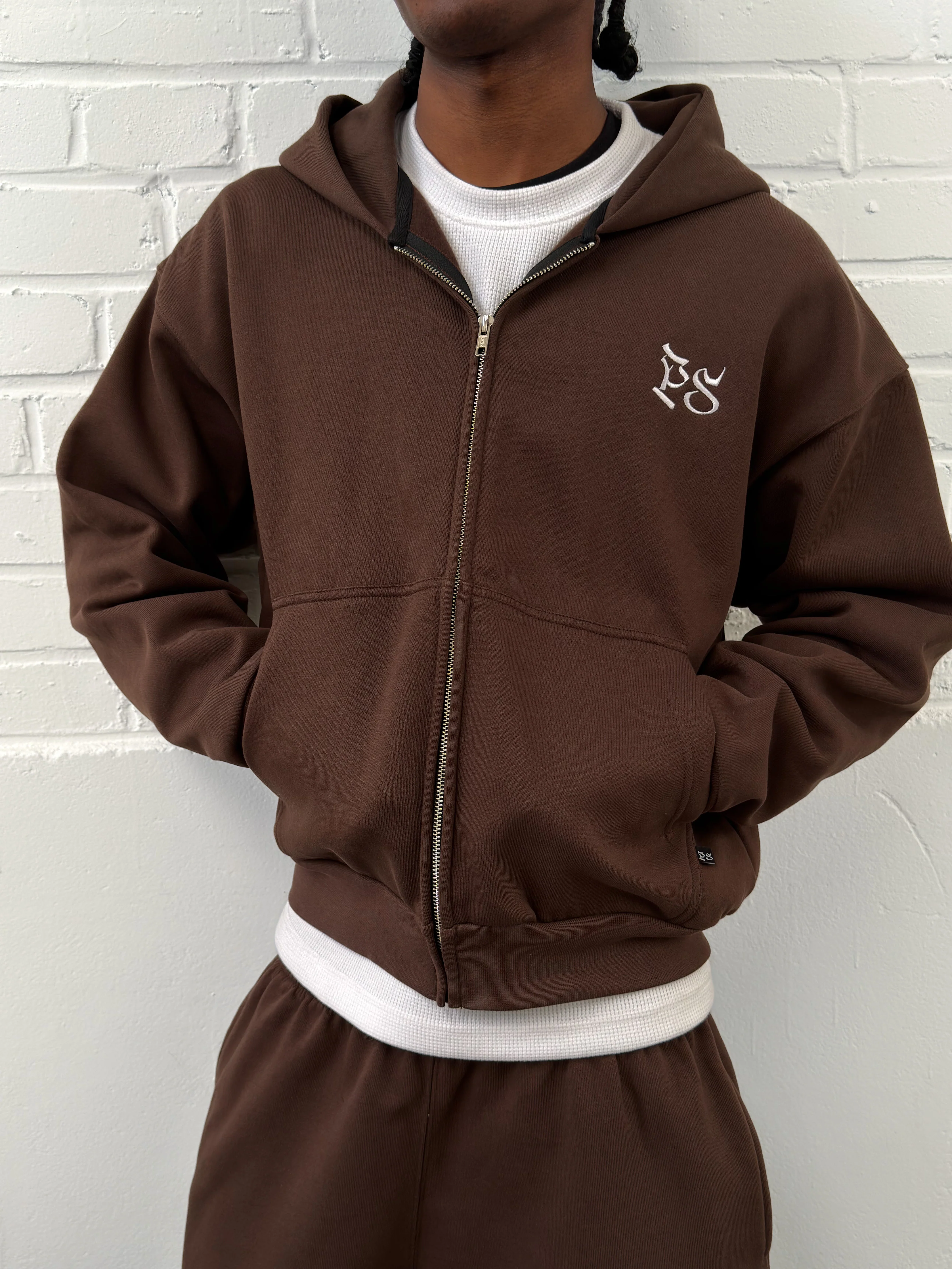 BROWN ZIP-HOODIE - Image 3