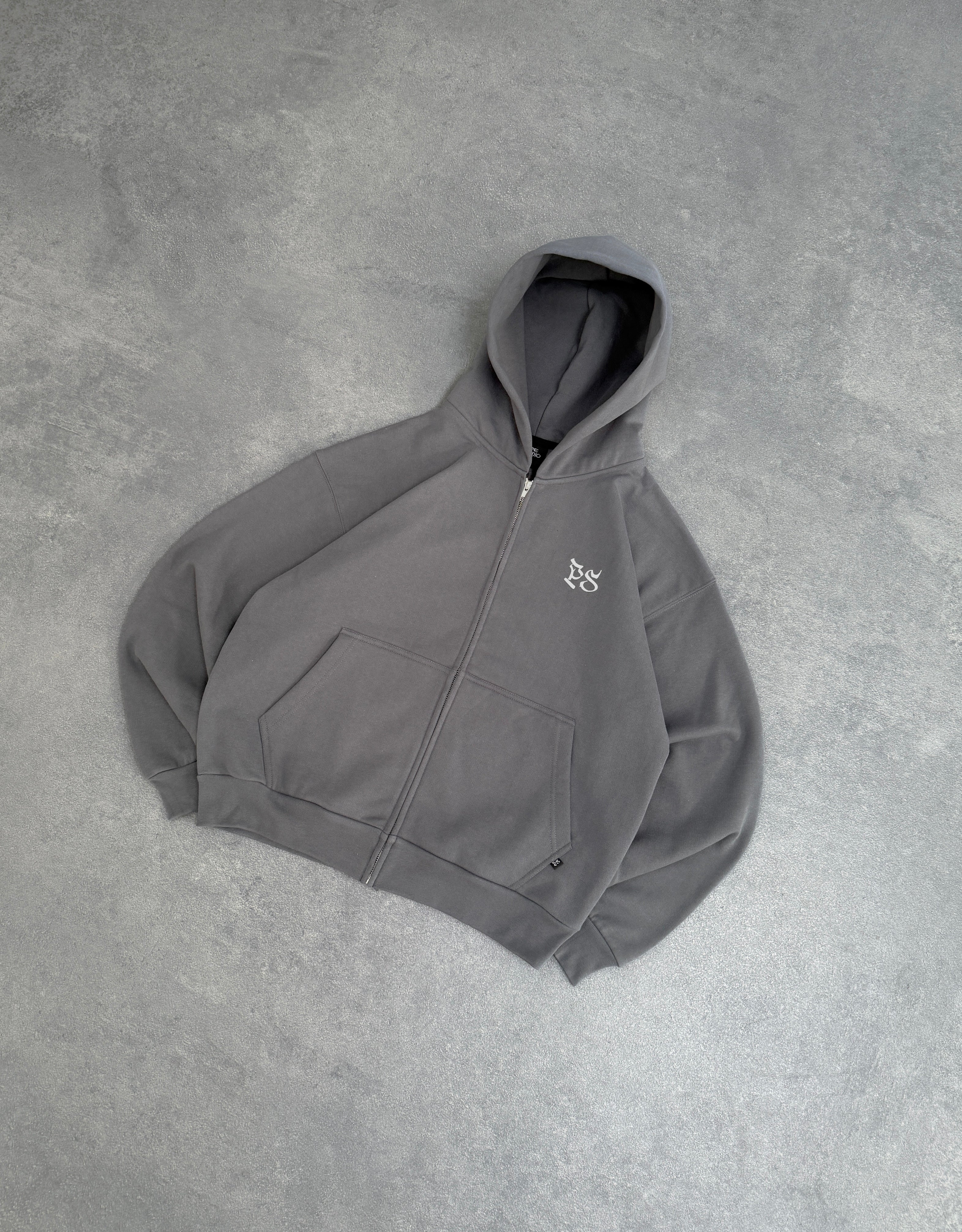 CHARCOAL GRAY ZIP-HOODIE - Image 5