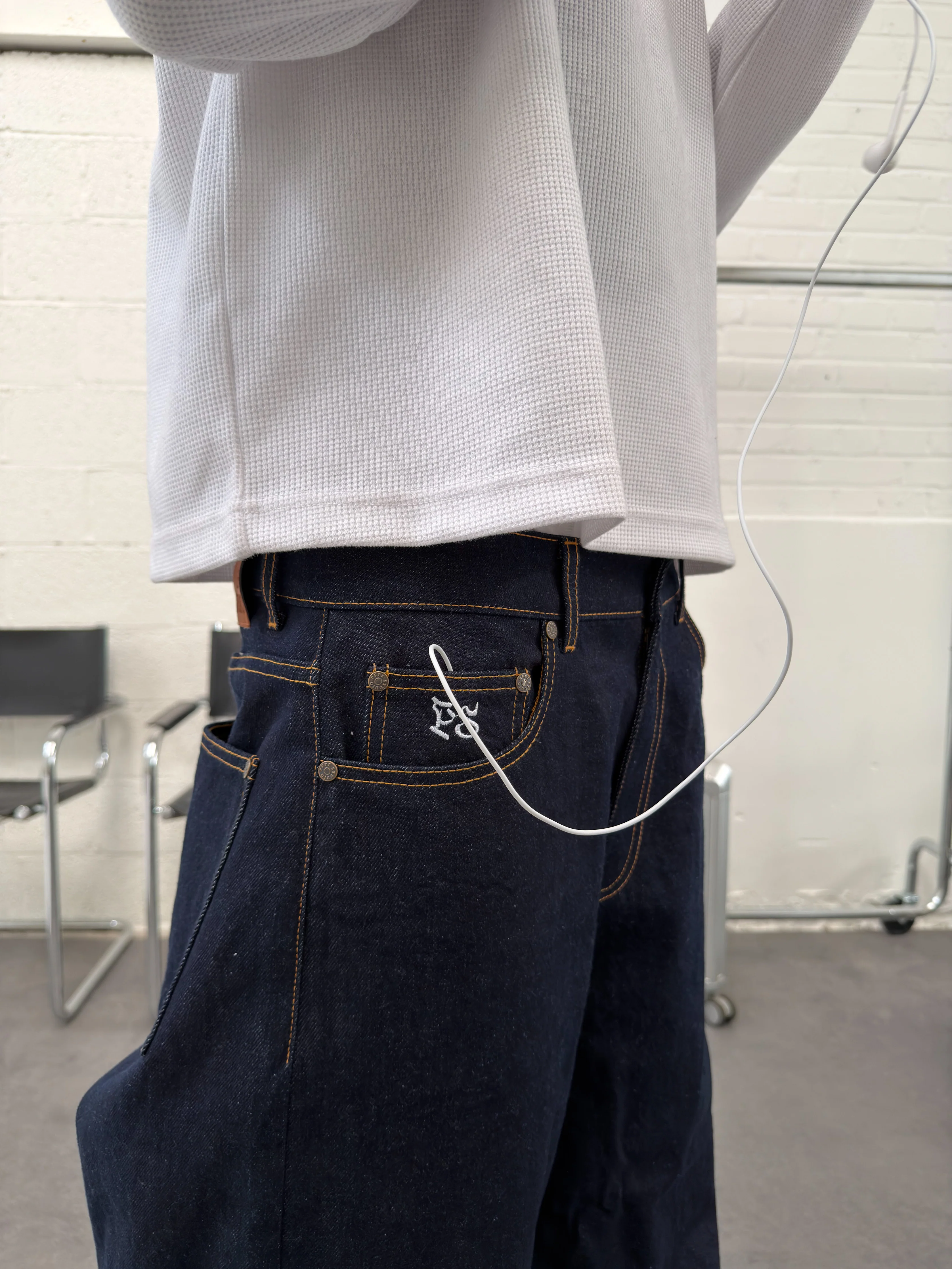 DARK BLUE RAW DENIM PANT - Image 5
