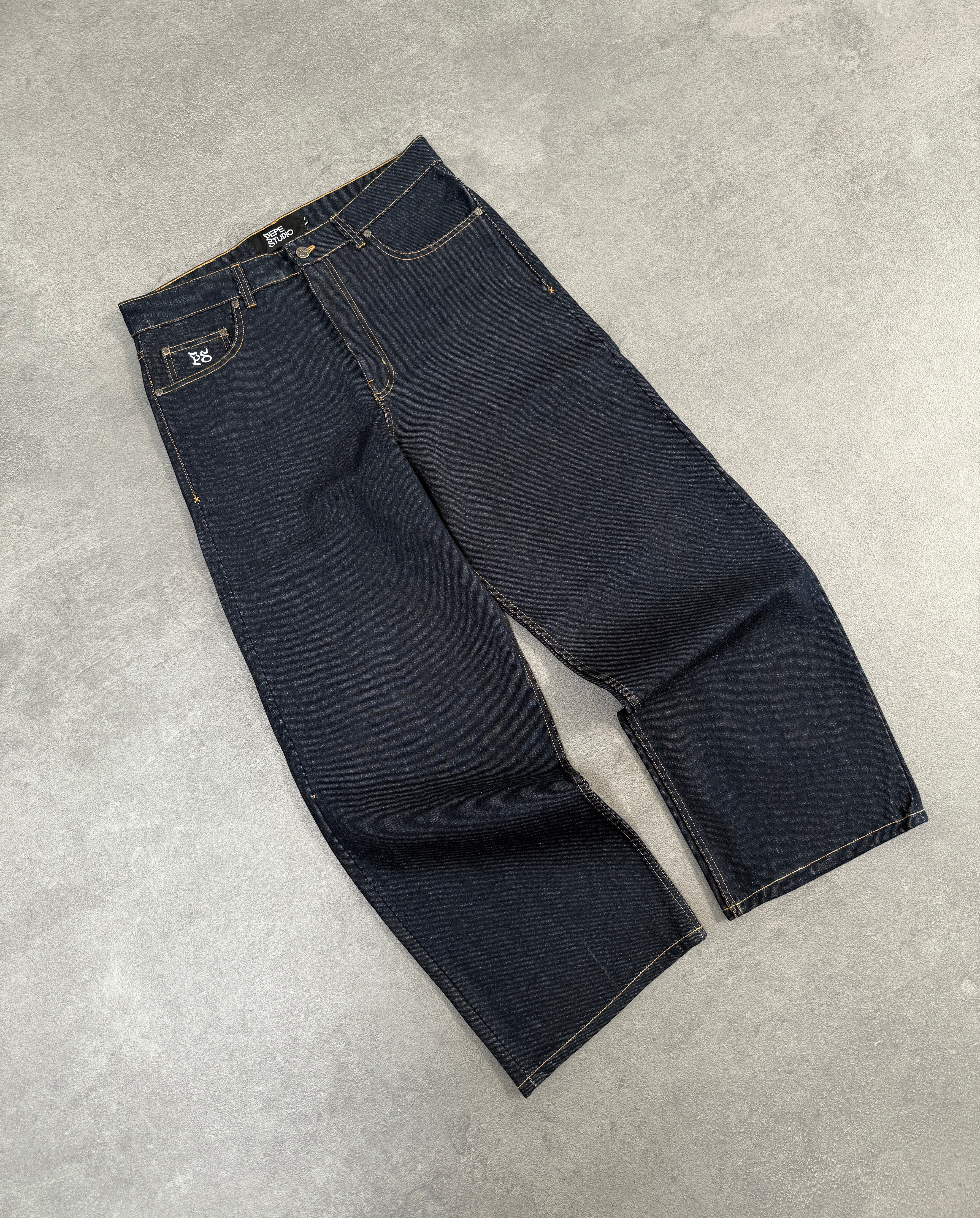 DARK BLUE RAW DENIM PANT - Image 8