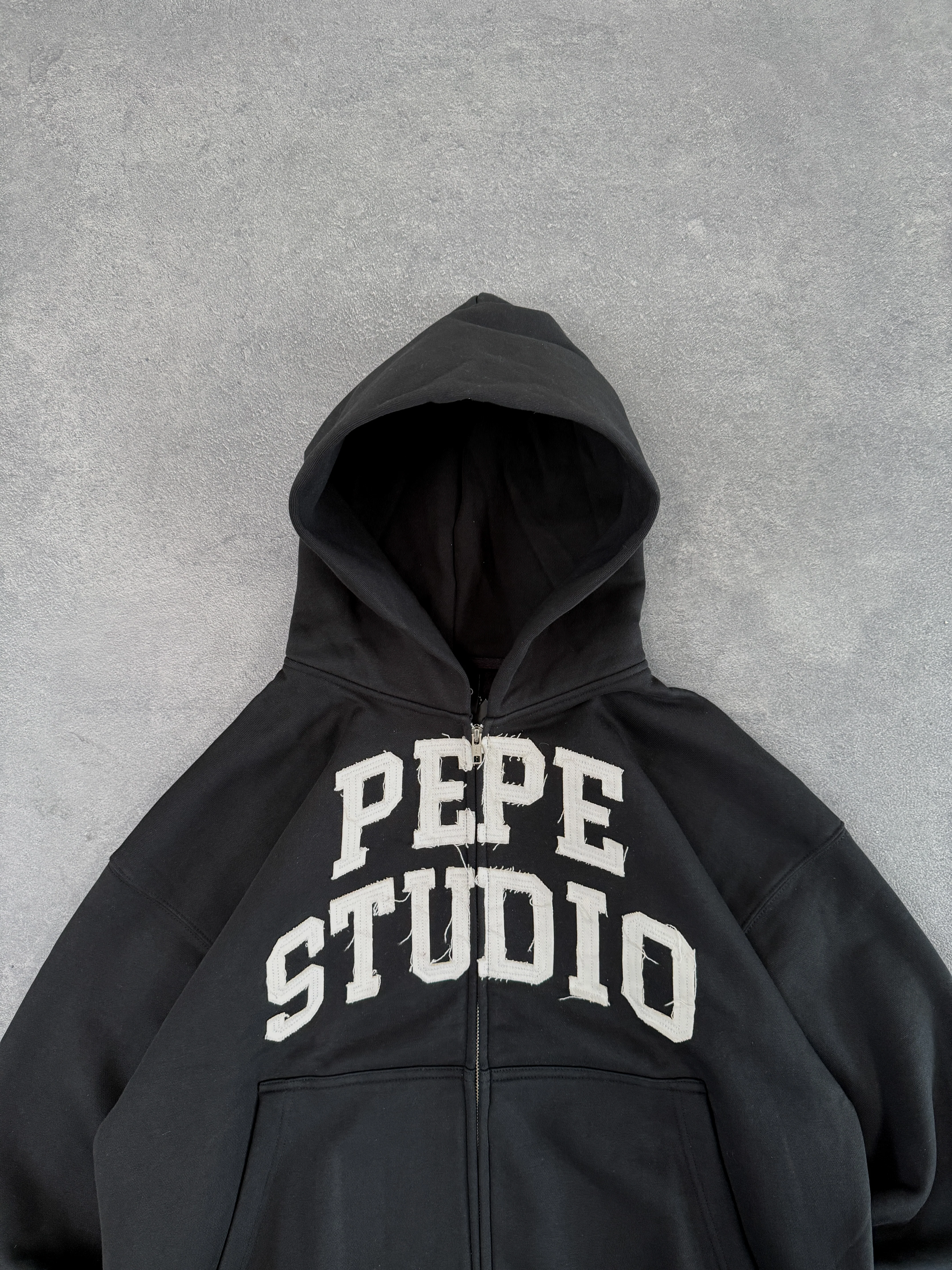 Frayed Applique Zip-Hoodie - Image 6