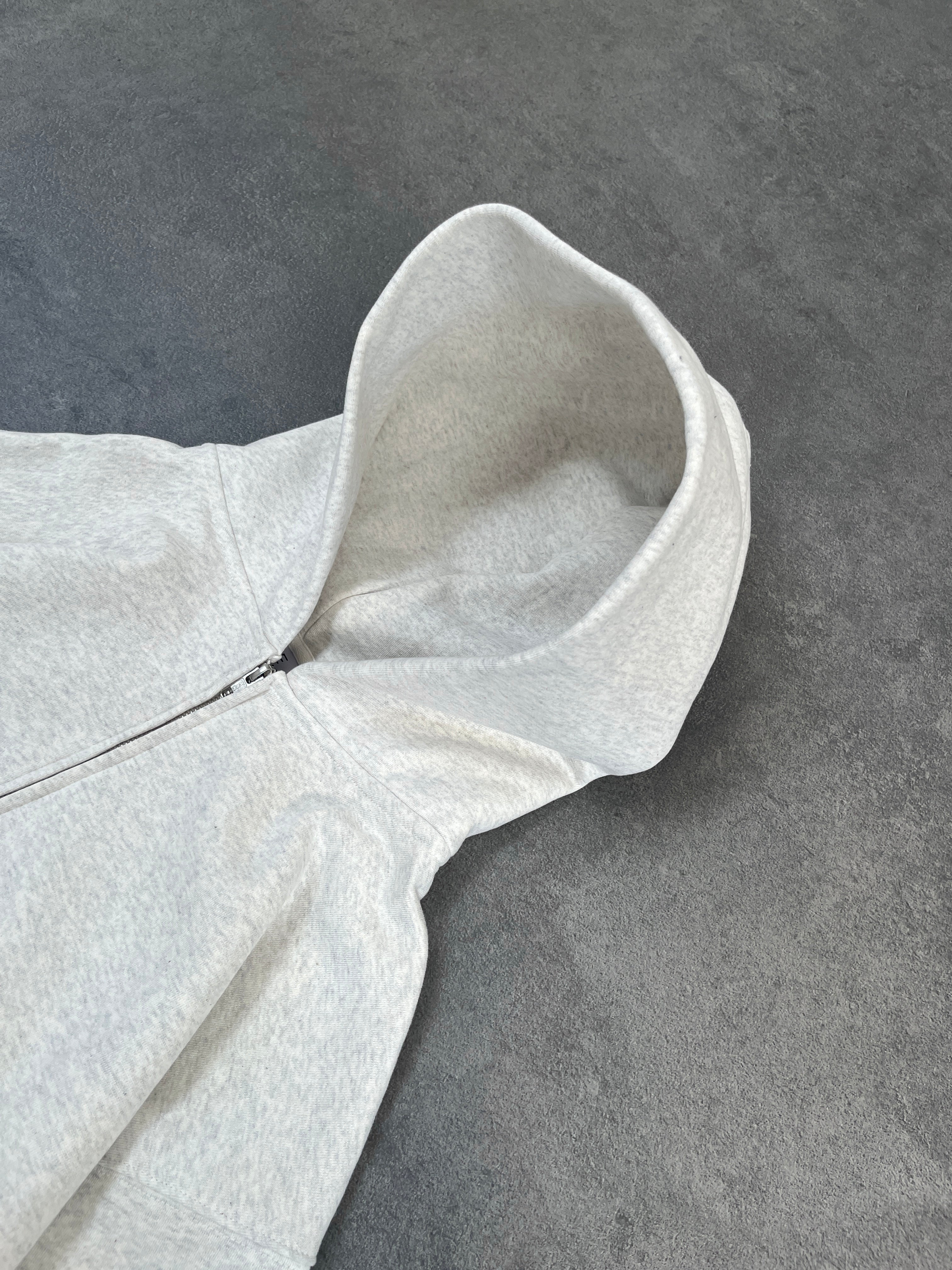 SOFT GRAY ZIP-HOODIE - Image 4