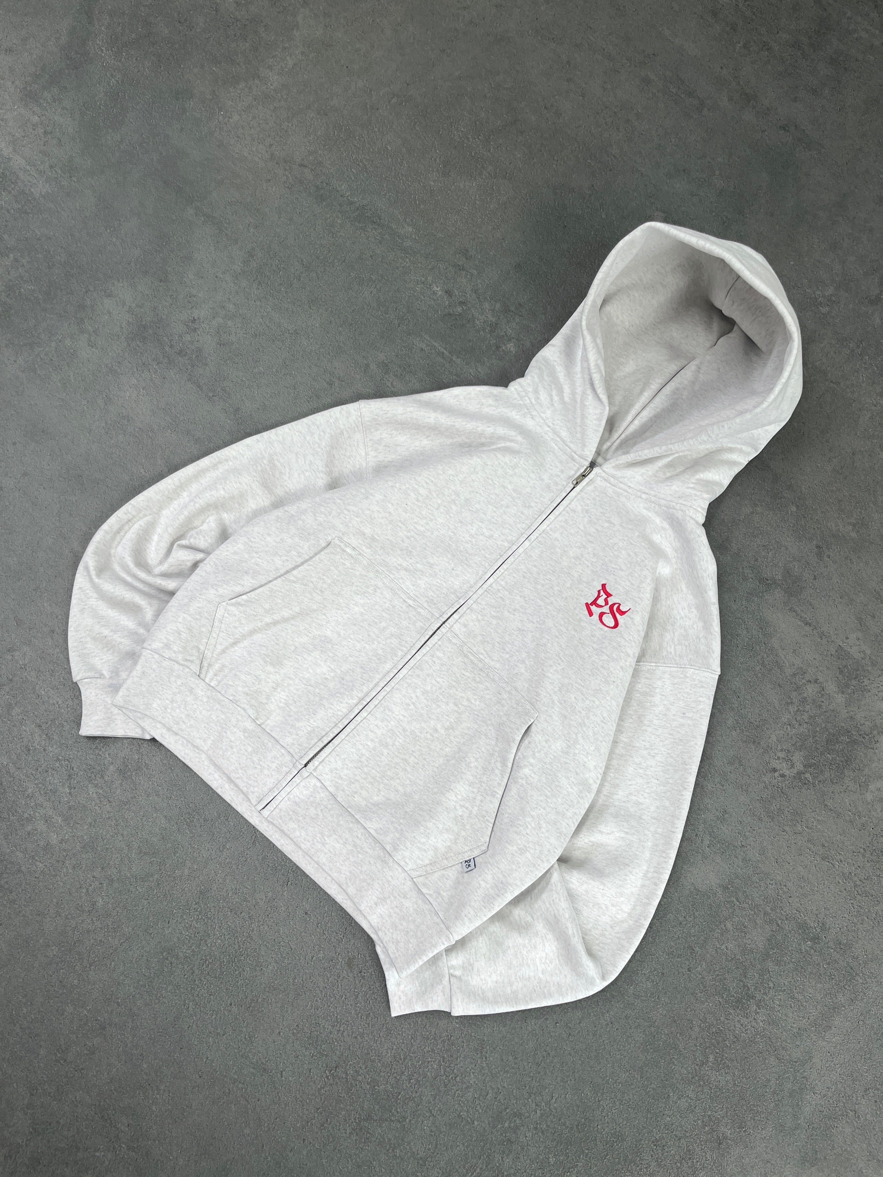 LIGHT GRAY ZIP-HOODIE - Image 6