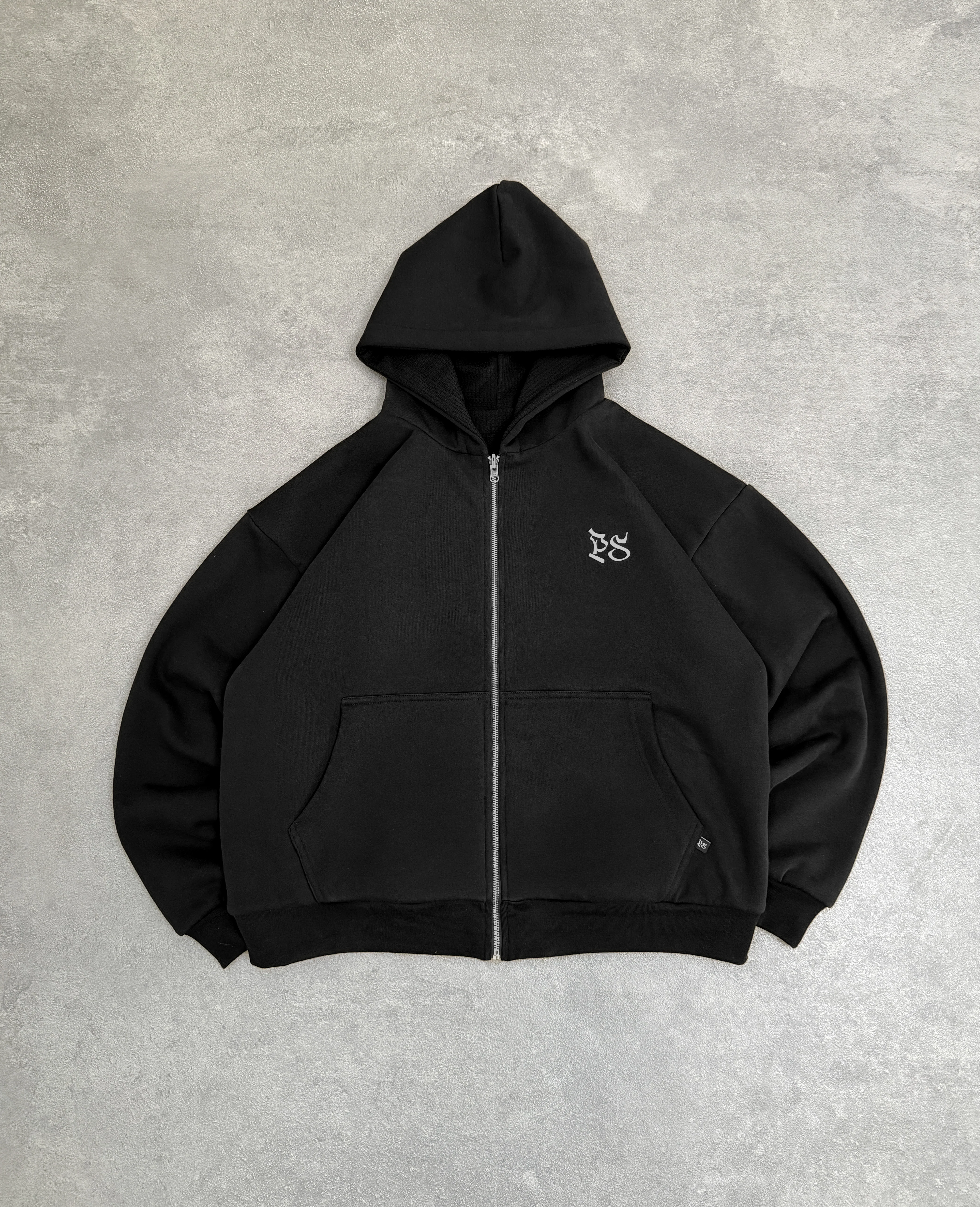 The Black Double Face Zip-Hoodie - Image 3